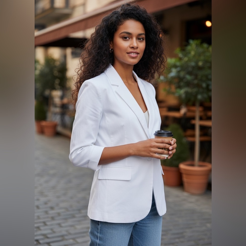 Apt. 9 White Button Down Blazer